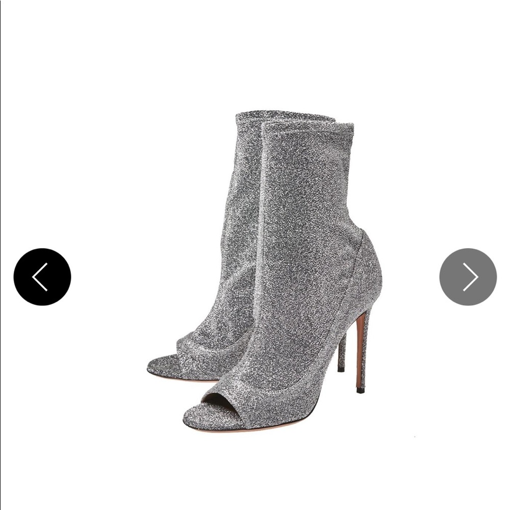 aquazzura boots silver